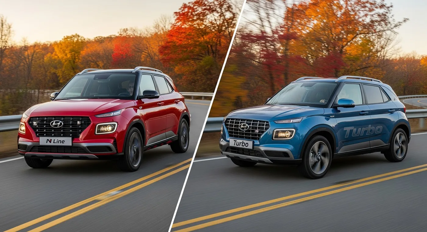 hyundai venue n line vs venue turbo difference